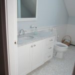 White and light blue bathroom